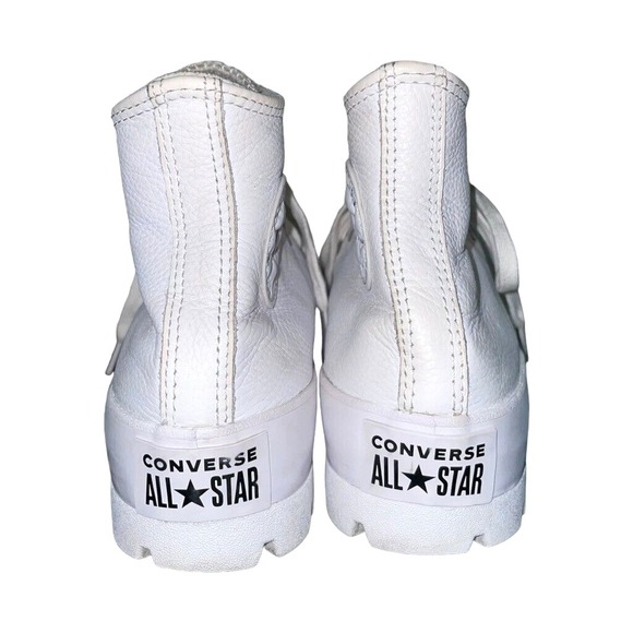 Converse High Top Sneakers Women Sz 6.5 Y2K LEATHER Platform Lug Chuck Taylor - Picture 6 of 11